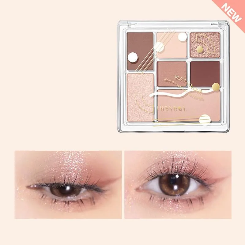 1 PC NEW Juduo 7 Color Play Color Eyeshadow Palette, All in One Palette Silky Smooth Pigmented Shimmer Matte Creamy Eyeshadow Palette, 8.5g (#17)