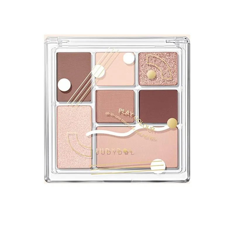 1 PC NEW Juduo 7 Color Play Color Eyeshadow Palette, All in One Palette Silky Smooth Pigmented Shimmer Matte Creamy Eyeshadow Palette, 8.5g (#17)