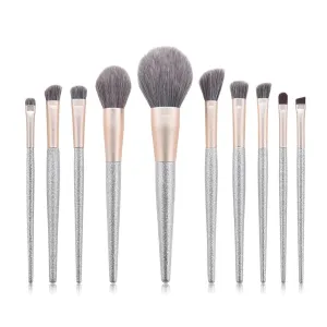 10 pieces of makeup brush set brush end silver powder brush powder blusher brush makeup tools