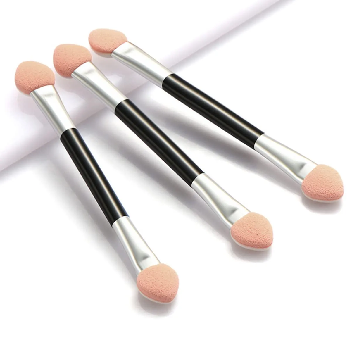 100pcs Eyeshadow Beauty Tipped Eye Shadow and Oval Girls Tools Dual for Pink Sides Daily Sticks Double- end Women Brush Applicator Professional Sponge Makeup Lady