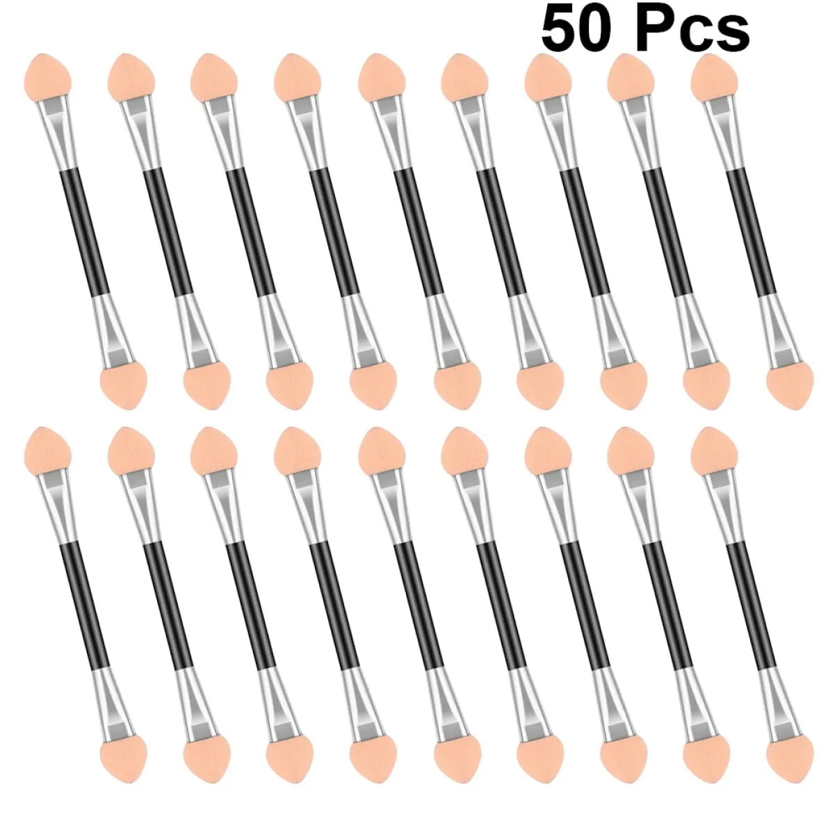 100pcs Eyeshadow Beauty Tipped Eye Shadow and Oval Girls Tools Dual for Pink Sides Daily Sticks Double- end Women Brush Applicator Professional Sponge Makeup Lady
