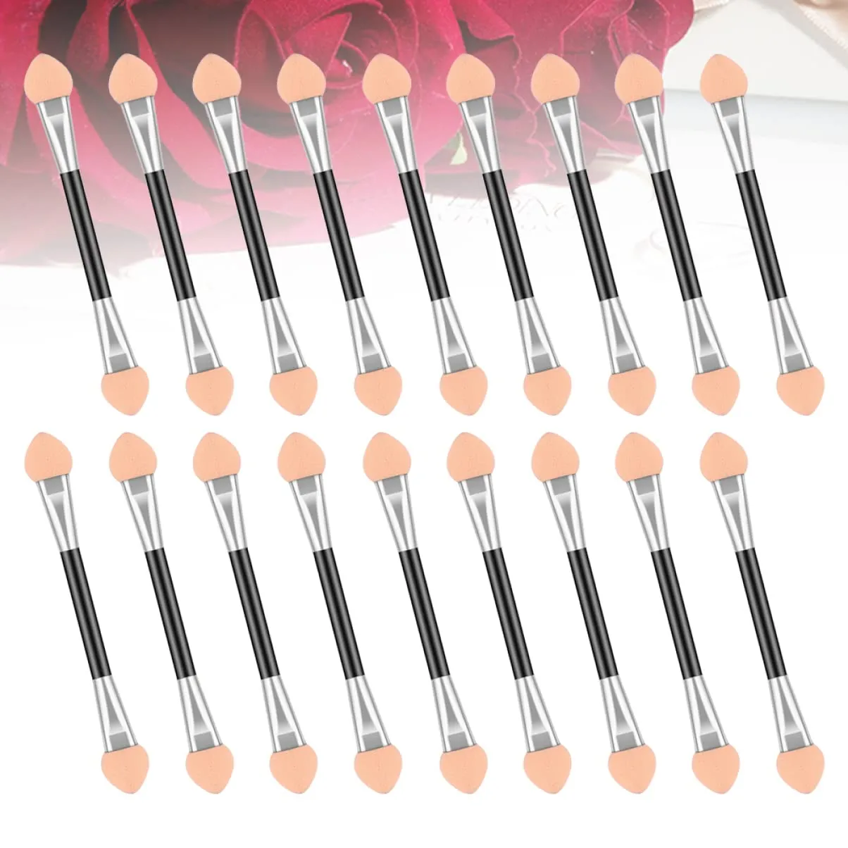 100pcs Eyeshadow Beauty Tipped Eye Shadow and Oval Girls Tools Dual for Pink Sides Daily Sticks Double- end Women Brush Applicator Professional Sponge Makeup Lady