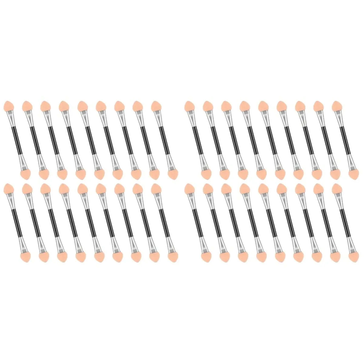 100pcs Eyeshadow Beauty Tipped Eye Shadow and Oval Girls Tools Dual for Pink Sides Daily Sticks Double- end Women Brush Applicator Professional Sponge Makeup Lady