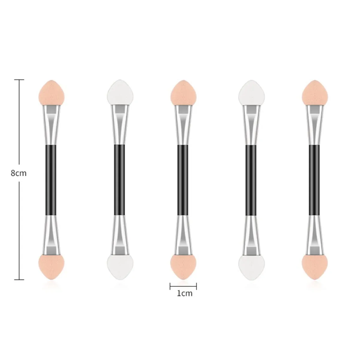 100pcs Eyeshadow Beauty Tipped Eye Shadow and Oval Girls Tools Dual for Pink Sides Daily Sticks Double- end Women Brush Applicator Professional Sponge Makeup Lady