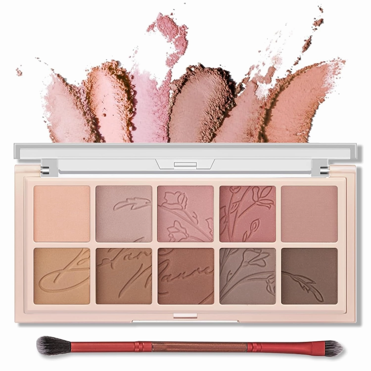 10 Colors Matte Eyeshadow Palette, Grey Brown Eye Shadow Palette Makeup, Neutral Taupe Eye Makeup Pallet, Ultra-Blendable, Long Lasting Natural Nude Eyeshadow Pallete for Older Women, Cement