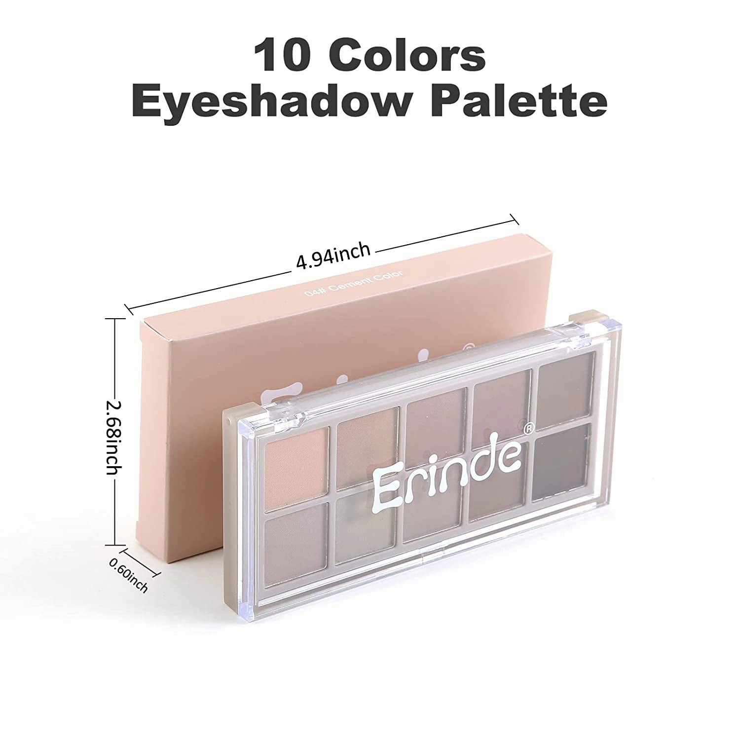 10 Colors Matte Eyeshadow Palette, Grey Brown Eye Shadow Palette Makeup, Neutral Taupe Eye Makeup Pallet, Ultra-Blendable, Long Lasting Natural Nude Eyeshadow Pallete for Older Women, Cement