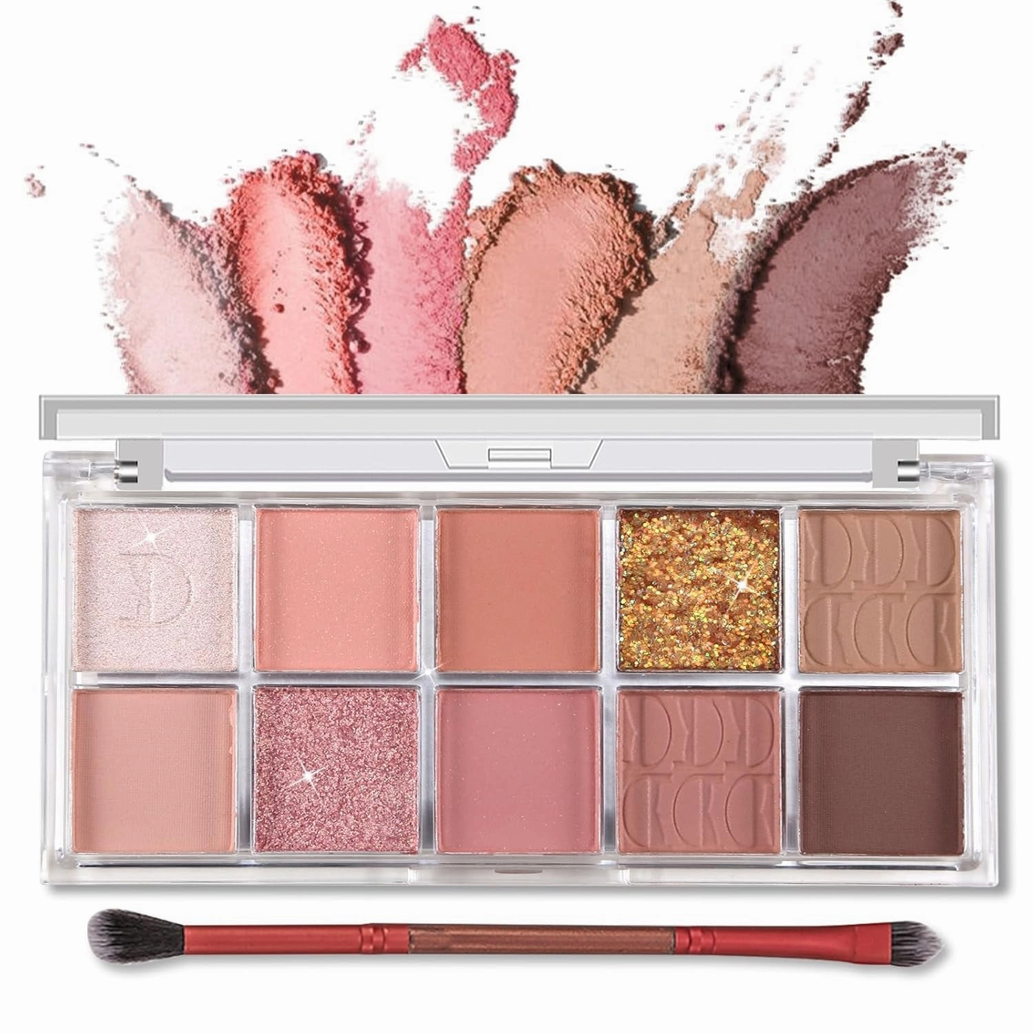 10 Colors Matte Eyeshadow Palette, Grey Brown Eye Shadow Palette Makeup, Neutral Taupe Eye Makeup Pallet, Ultra-Blendable, Long Lasting Natural Nude Eyeshadow Pallete for Older Women, Cement