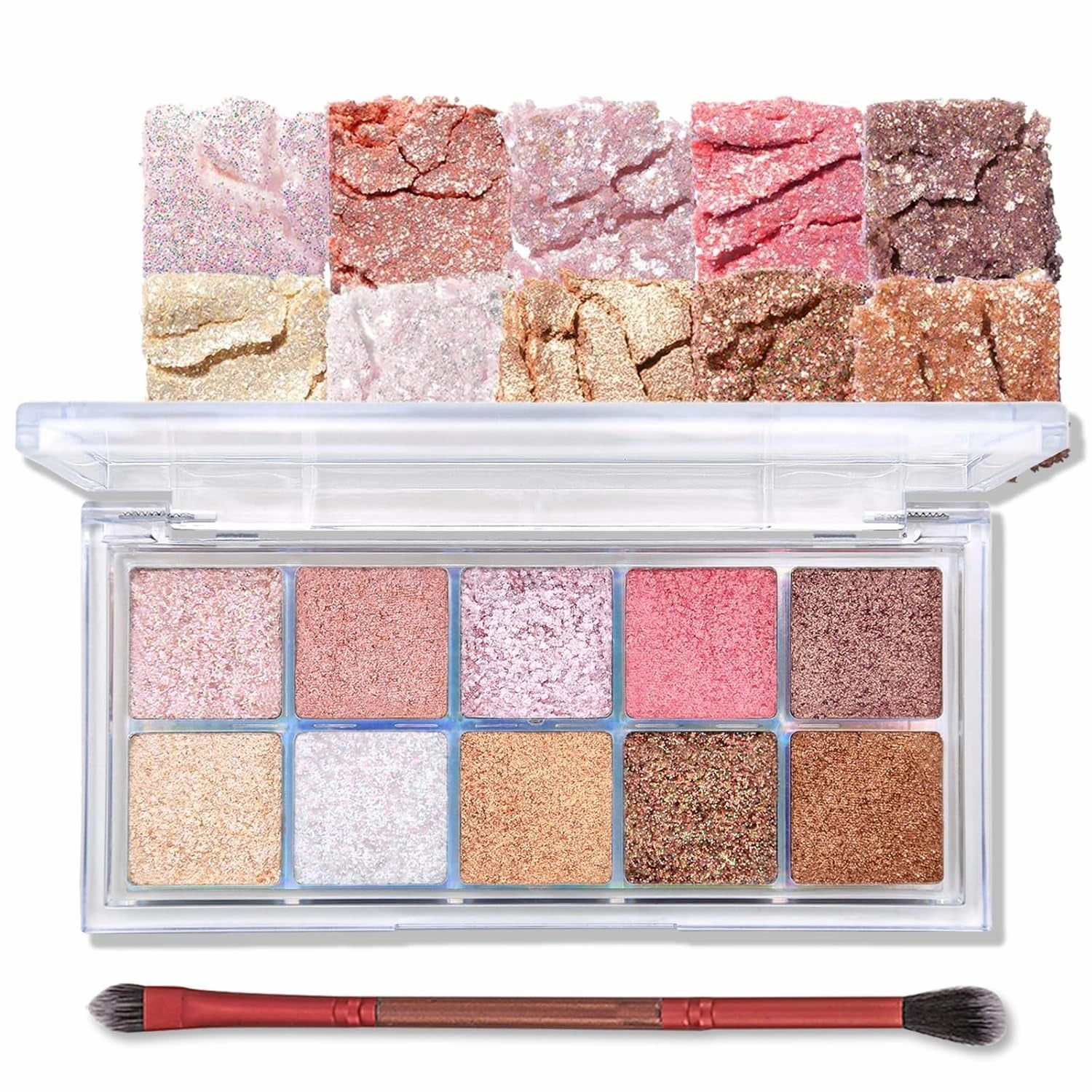 10 Colors Matte Eyeshadow Palette, Grey Brown Eye Shadow Palette Makeup, Neutral Taupe Eye Makeup Pallet, Ultra-Blendable, Long Lasting Natural Nude Eyeshadow Pallete for Older Women, Cement