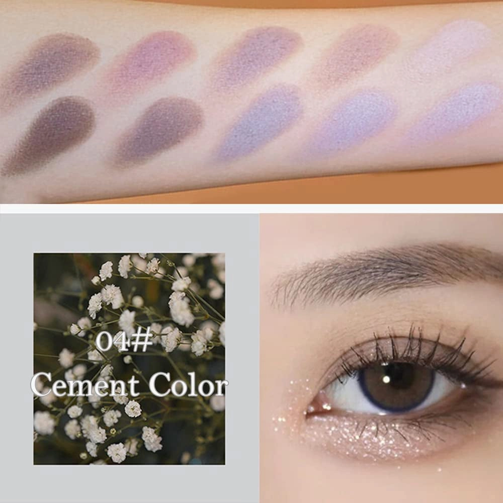 10 Colors Matte Eyeshadow Palette, Grey Brown Eye Shadow Palette Makeup, Neutral Taupe Eye Makeup Pallet, Ultra-Blendable, Long Lasting Natural Nude Eyeshadow Pallete for Older Women, Cement