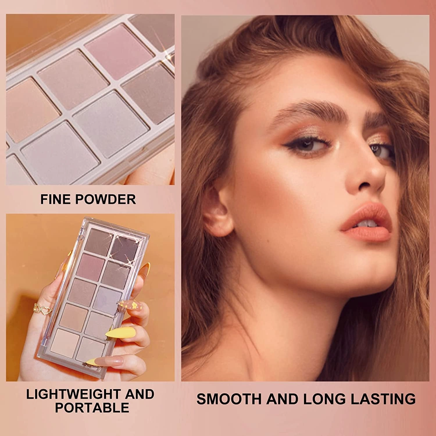 10 Colors Matte Eyeshadow Palette, Grey Brown Eye Shadow Palette Makeup, Neutral Taupe Eye Makeup Pallet, Ultra-Blendable, Long Lasting Natural Nude Eyeshadow Pallete for Older Women, Cement