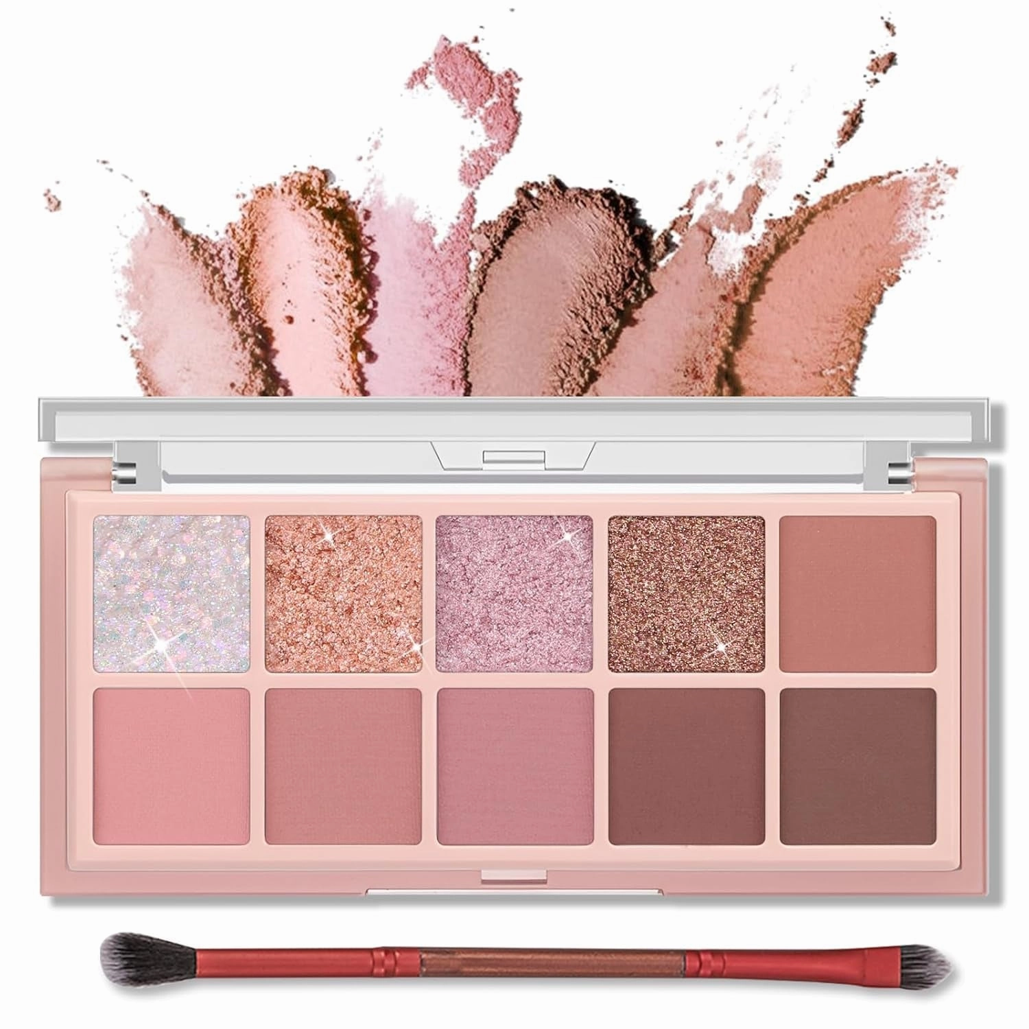 10 Colors Matte Eyeshadow Palette, Grey Brown Eye Shadow Palette Makeup, Neutral Taupe Eye Makeup Pallet, Ultra-Blendable, Long Lasting Natural Nude Eyeshadow Pallete for Older Women, Cement