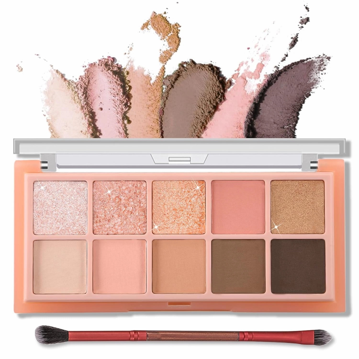 10 Colors Matte Eyeshadow Palette, Grey Brown Eye Shadow Palette Makeup, Neutral Taupe Eye Makeup Pallet, Ultra-Blendable, Long Lasting Natural Nude Eyeshadow Pallete for Older Women, Cement
