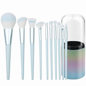10 Piece Makeup Brush Set with Bucket, Premium Synthetic Makeup Brushes for Foundation, Professional Eyeshadow, Concealer (Style2)