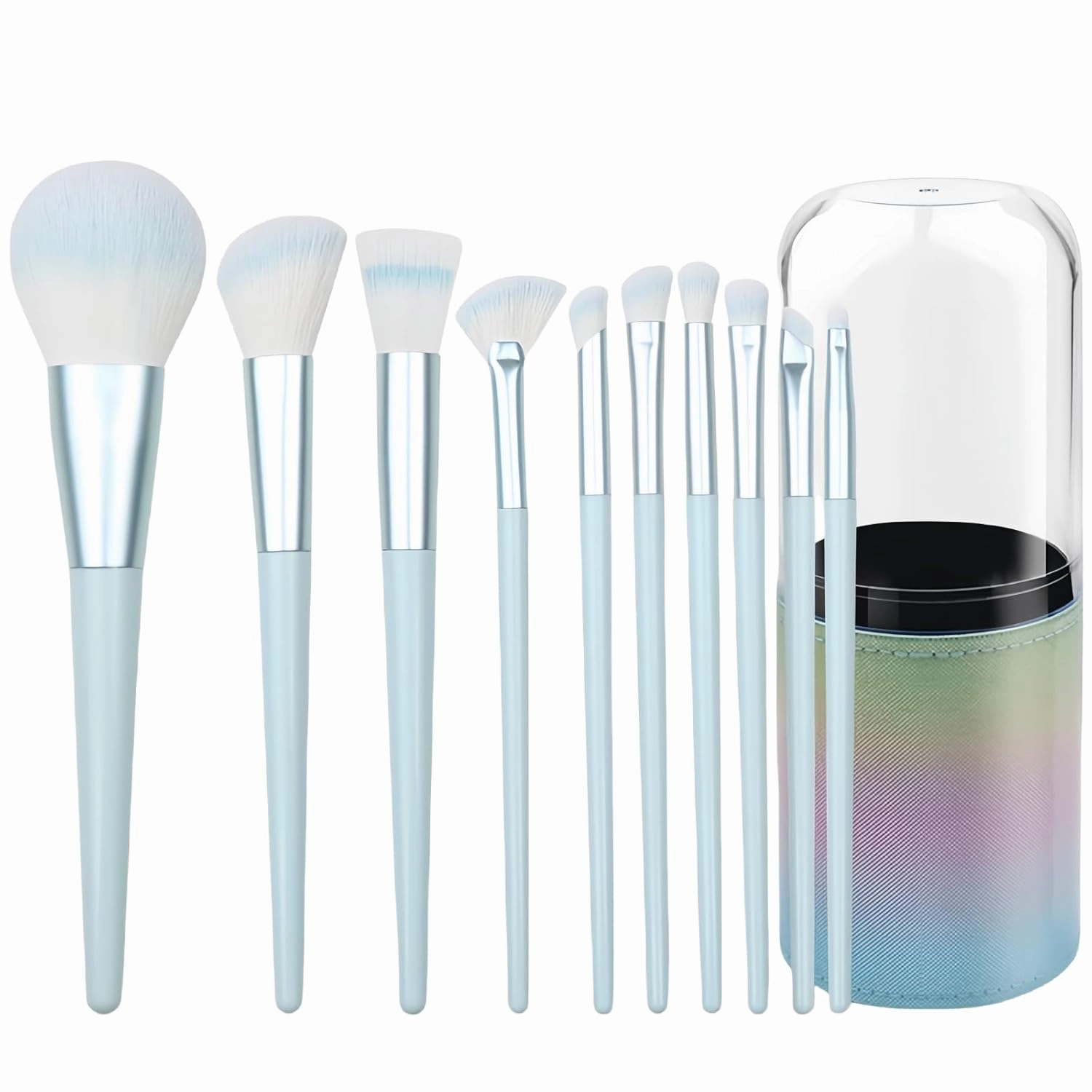 10 Piece Makeup Brush Set with Bucket, Premium Synthetic Makeup Brushes for Foundation, Professional Eyeshadow, Concealer (Style2)