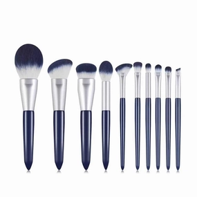 10 Pieces Foundation Makeup Brushes Set Eyeshadow Powder Wood Handle Concealer Cosmetic Eyebrow Eyelash Beauty Tool