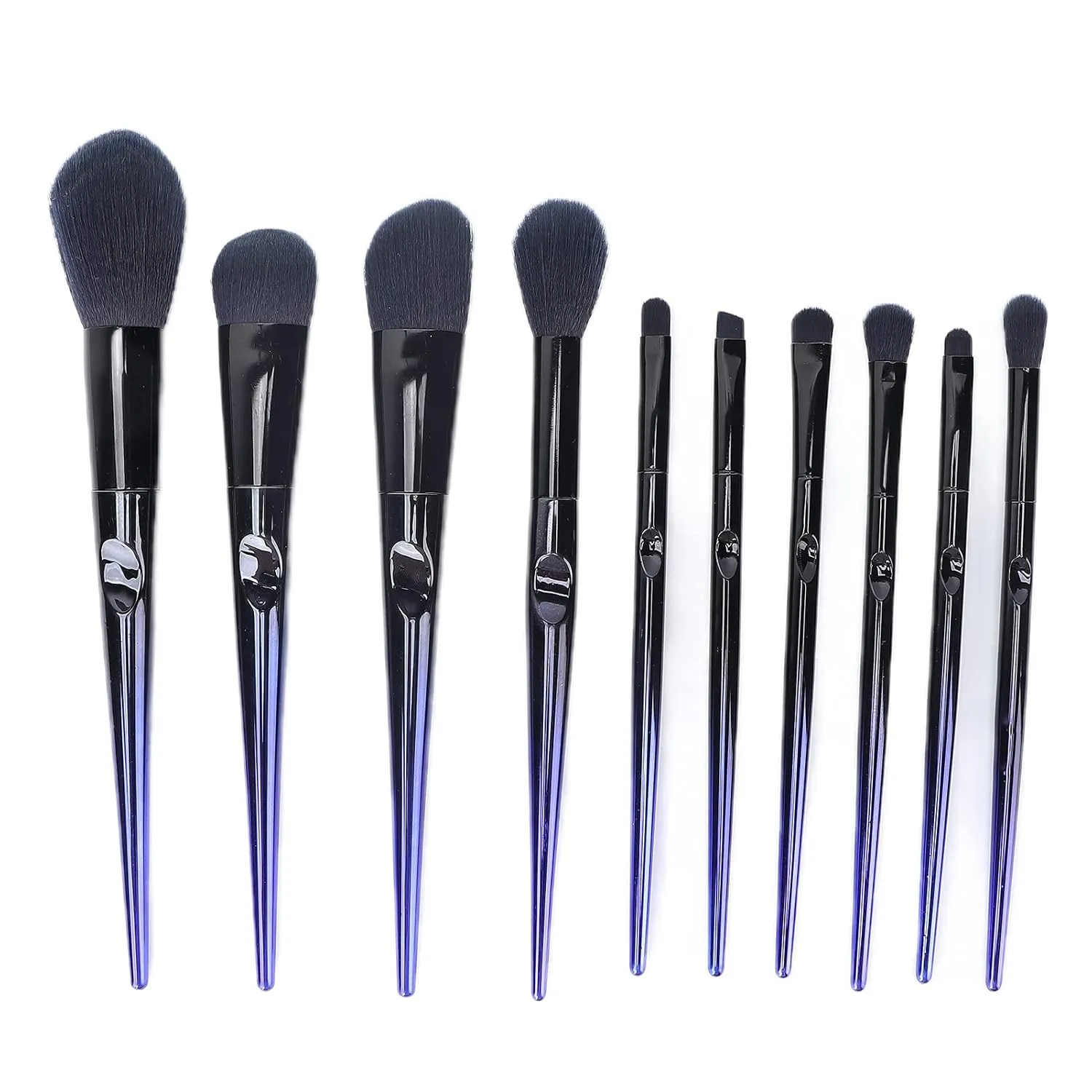 10pcs Eyeshadow Blush Brush Set, Portable Soft Hair Cosmetic Makeup Tools, Ergonomic Handle, Fine Hair, for Home Travel Use
