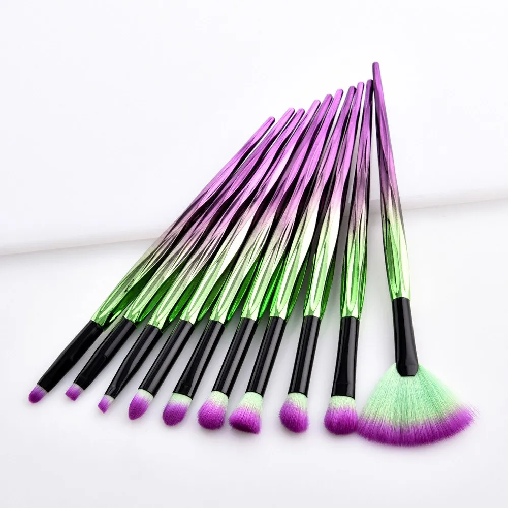 10Pcs Makeup Brushes Set Foundation Powder Eyeshadow Eyeliner Lip Brush Tool en Girls Merchandise
