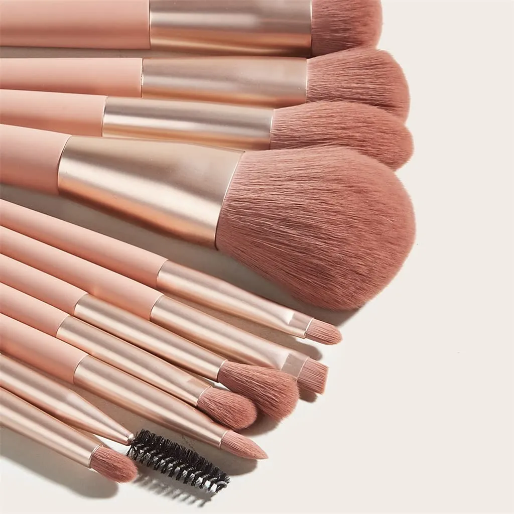 11pcs Makeup Brushes Powder Shadow Foundation Wooden Handle Brush Eyeshadow Lip Blend Brush Set Cosmetic Tool