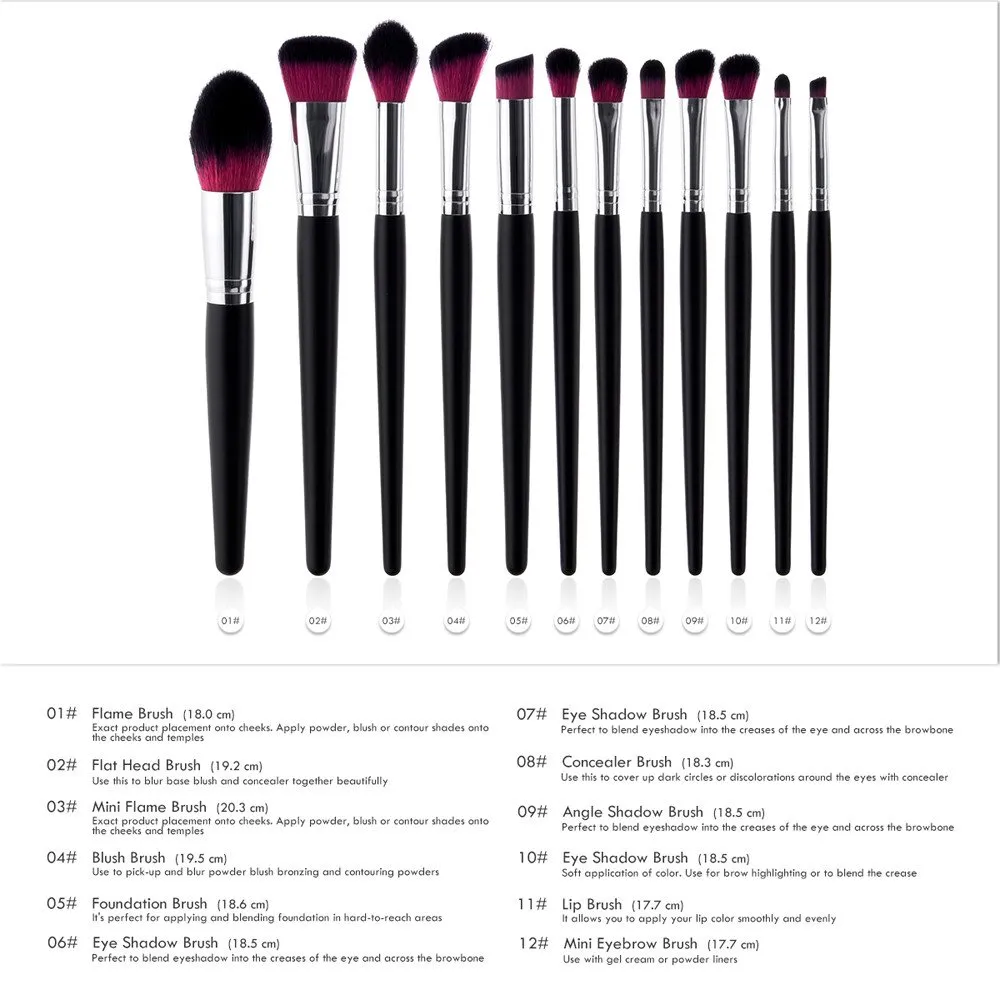 12Pcs Set Eyeliner Makeup Eyeshadow Brush Lip Powder Tool Foundation Brushes Brush Star Make up Alien