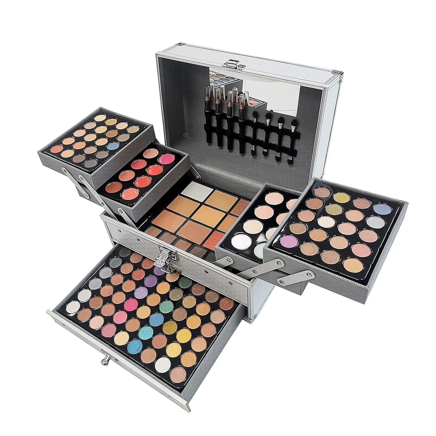 132 Colors All in one Makeup Gift Set , Professional Makeup Kit for Women Full Kit with Eyeshadow, Lip Gloss, Concealer, Eyebrow powder, Face Powder, Blush, Contour Shade, Lip Liners, Eye Liners, Eyeshadow Brush