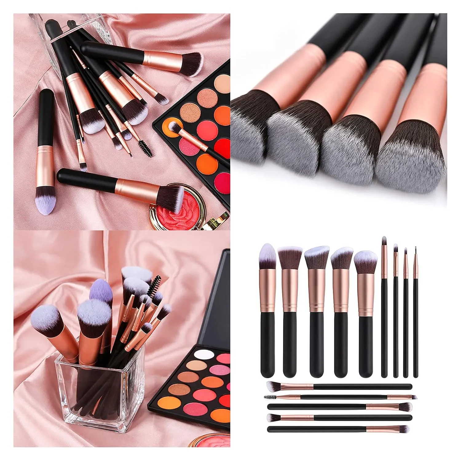 14PCS Makeup brushes set Lip Makeup Eyebrow Brushes Powder Cosmetic Brush Eyeshadow Brush (Color : B)