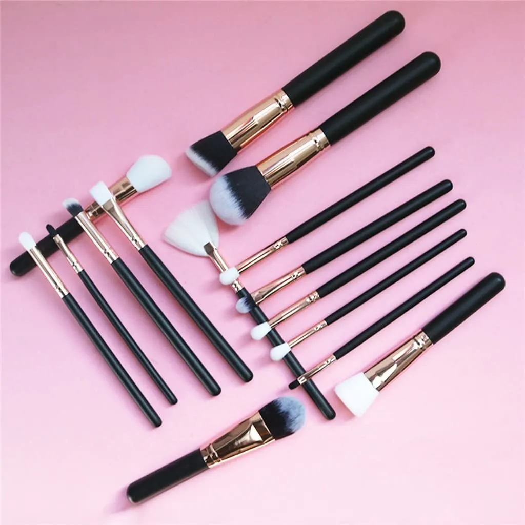15Pcs Makeup Brushes Set Cosmetic Foundation Powder Blush Eye Shadow Lip Blend Wooden Make Up Brush Tool Kit