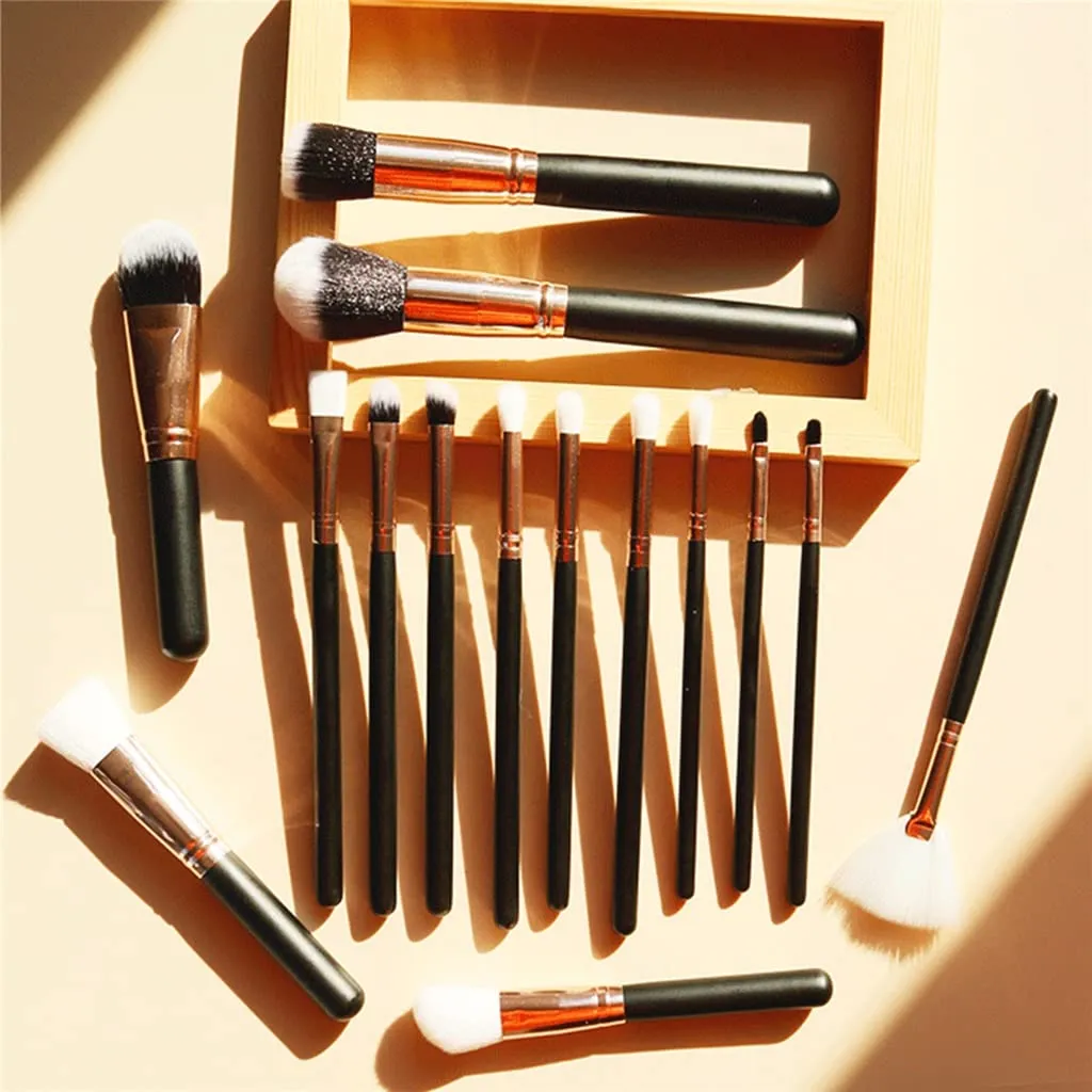 15Pcs Makeup Brushes Set Cosmetic Foundation Powder Blush Eye Shadow Lip Blend Wooden Make Up Brush Tool Kit