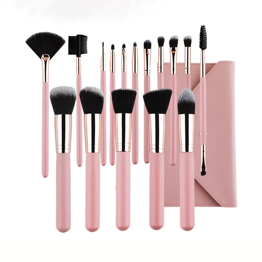 16 Makeup Brushes Set Liquid Makeup Blending Brush Face Powder Blusher Concealers Eyeshadow Contoured Make Up Brush Set