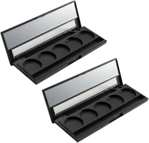 2 Pcs 5 Grids 26mm Empty Eyeshadow Makeup Palettes Eye Shadow Palette Cases Eyeshadow Pan Storage Cases with Mirror for DIY