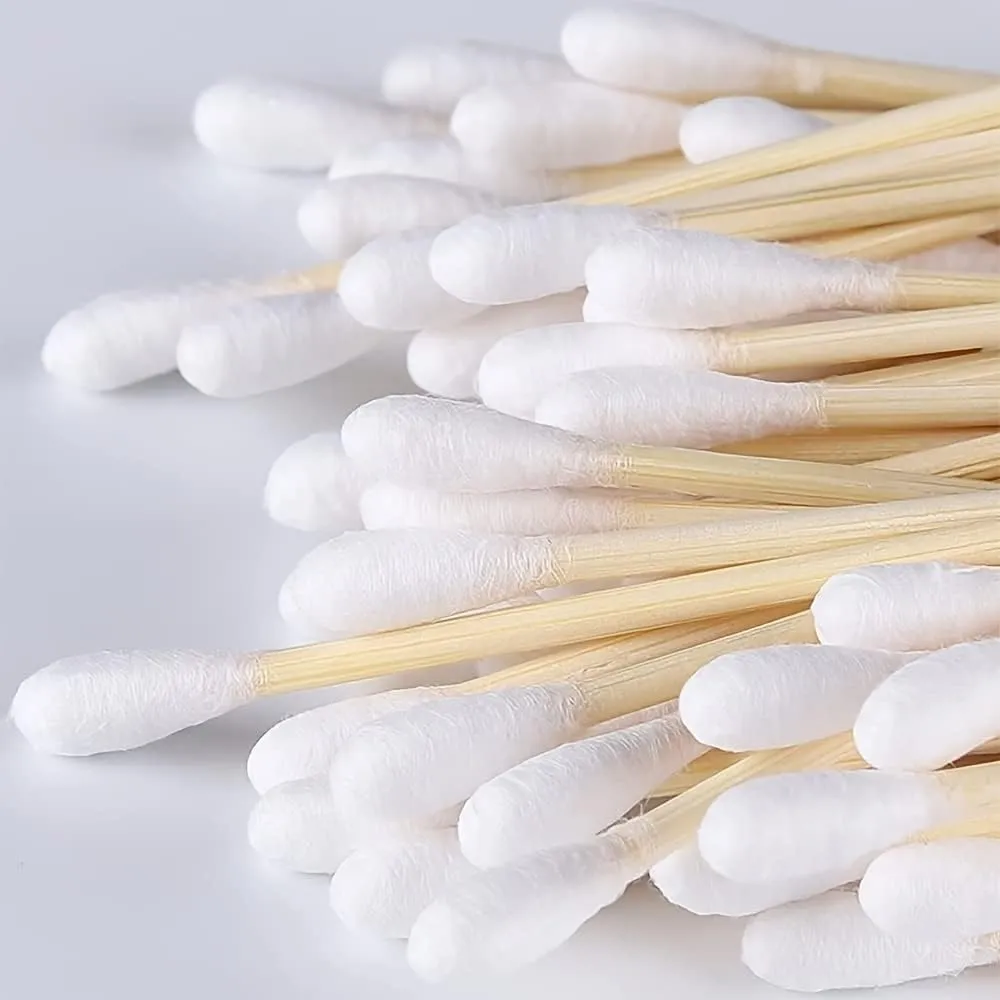 2000 PCs Premium Cotton Swabs Natural Cotton Buds Biodegradable Organic Double Tips for Ear Wax Removal (2000PCs,Mixed Colors)
