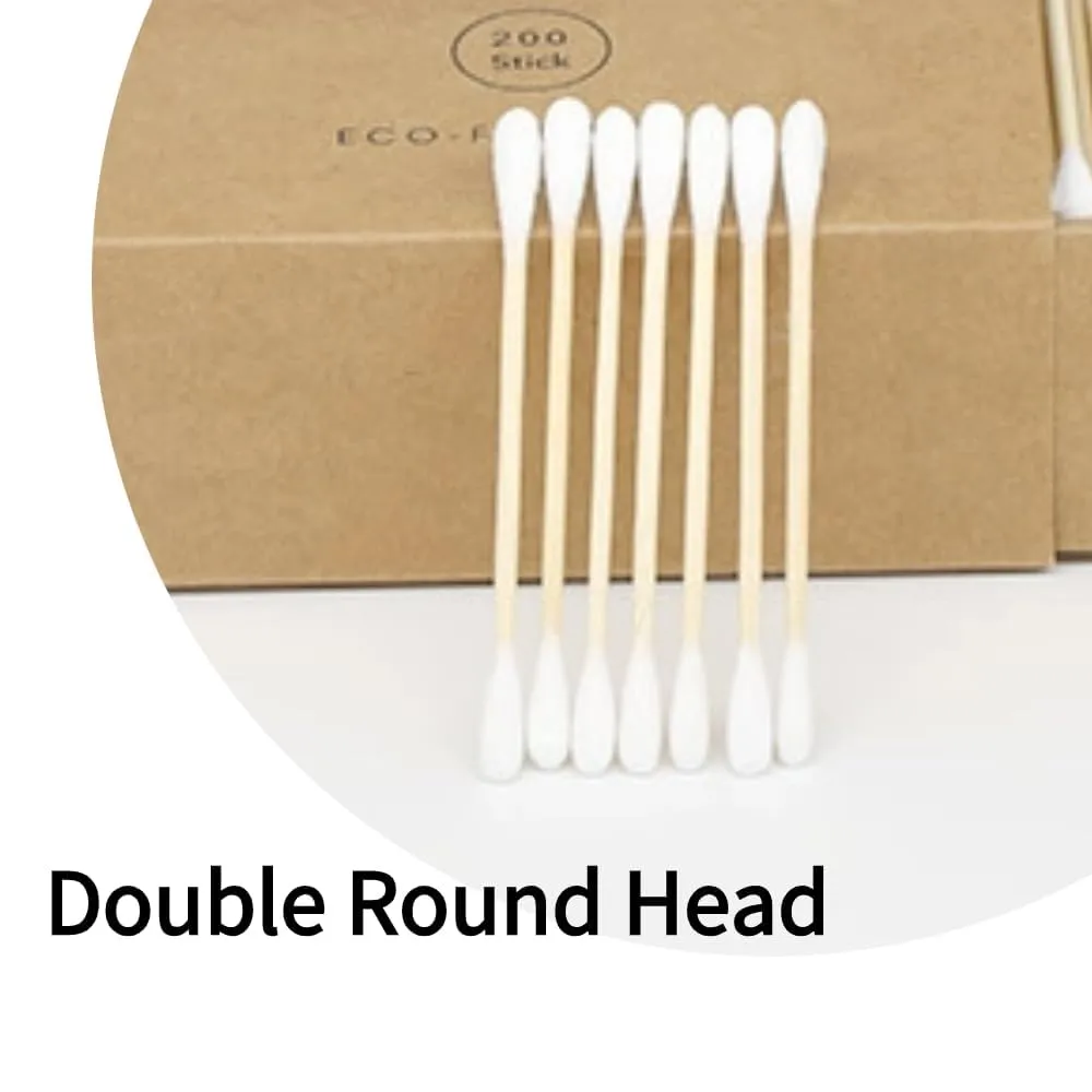 2000 PCs Premium Cotton Swabs Natural Cotton Buds Biodegradable Organic Double Tips for Ear Wax Removal (2000PCs,Mixed Colors)