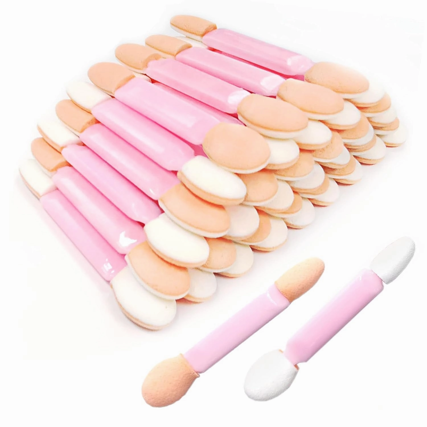 200 PCS 3 Inch Disposable Eyeshadow Brushes, Sponge Makeup Applicators Dual Sides