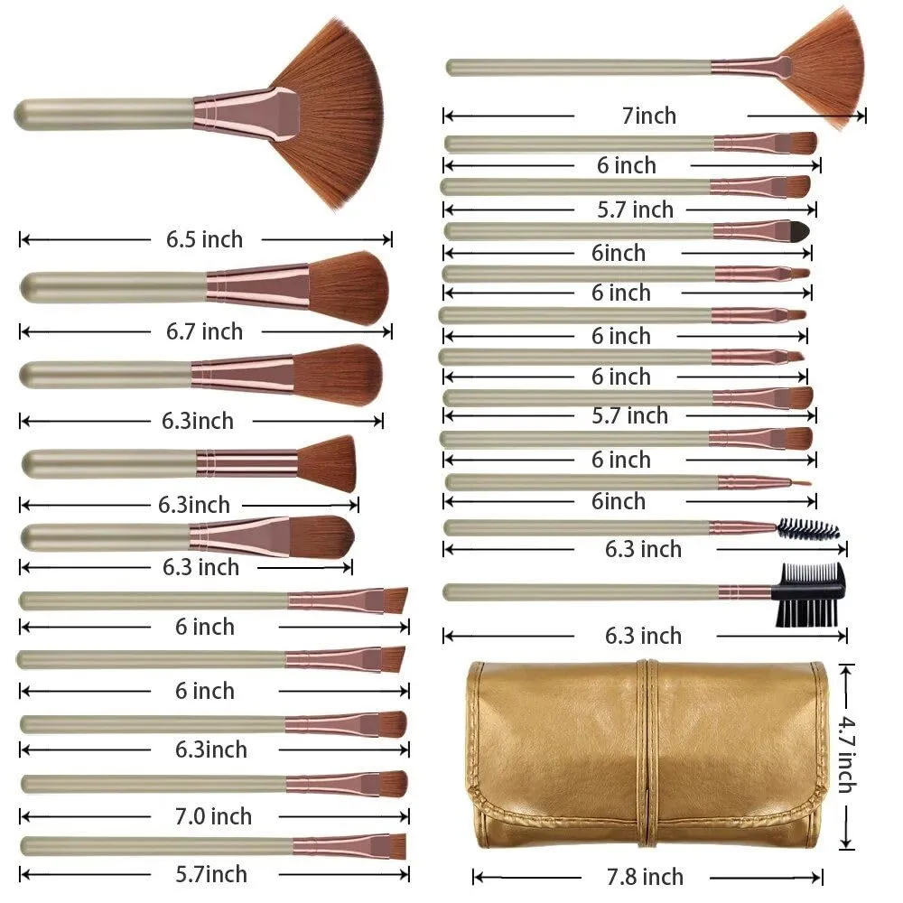 22-Piece Premium Makeup Brush Set with Cosmetic Bag purple
