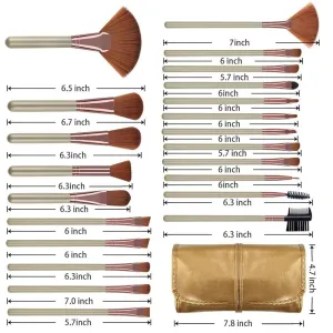 22-Piece Premium Makeup Brush Set with Cosmetic Bag purple