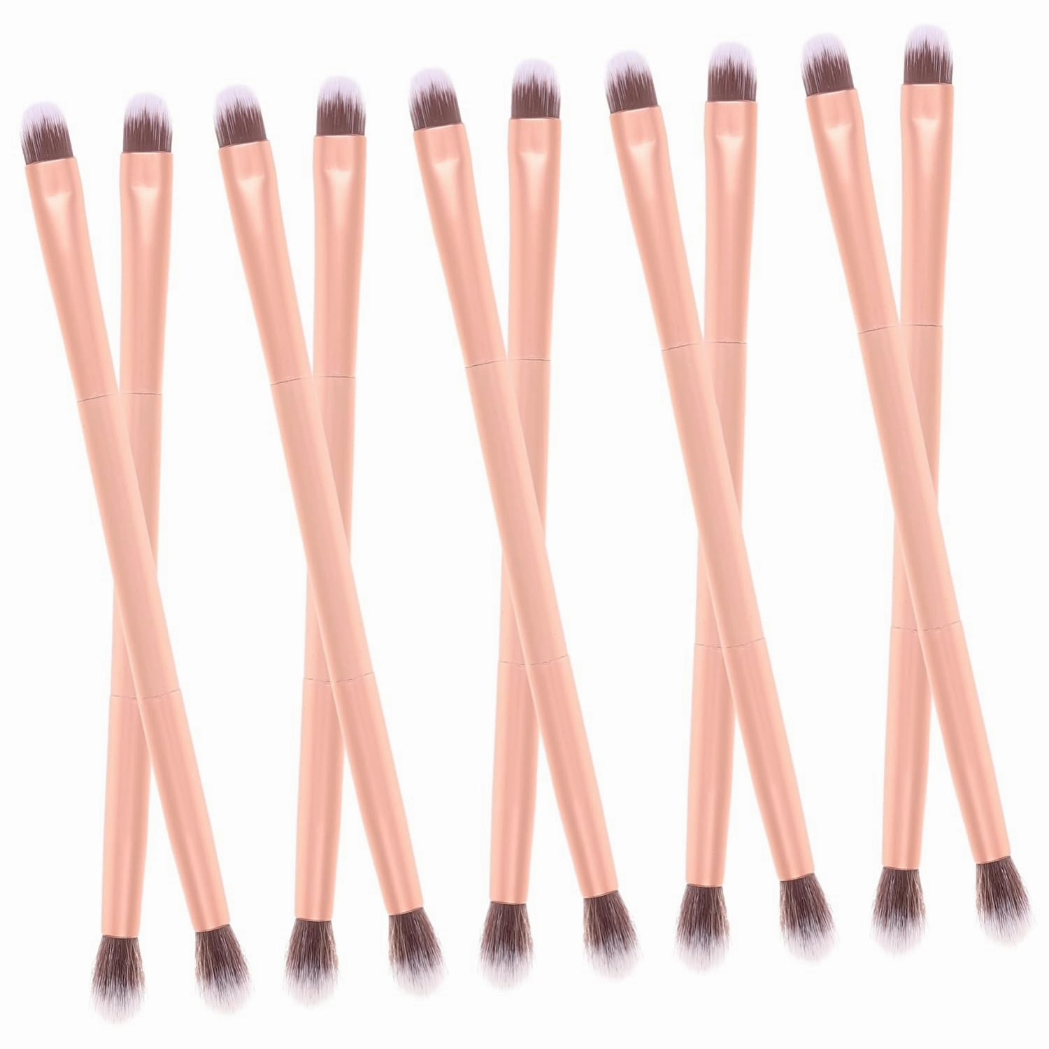 24pcs Dual-ended Eyeshadow Makeup Brush Comfortable Grip Portable Eye Makeup Tools for Blending and Application