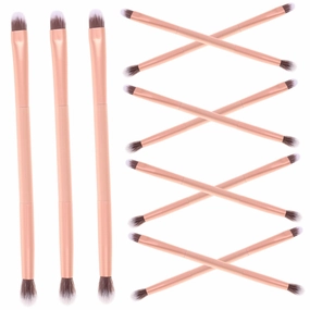 24pcs Dual-ended Makeup Brush for Eyeshadow Highlighting Portable Cosmetics Tool Smooth Grip for Travel Daily Use Versatile Eye Makeup Applicator