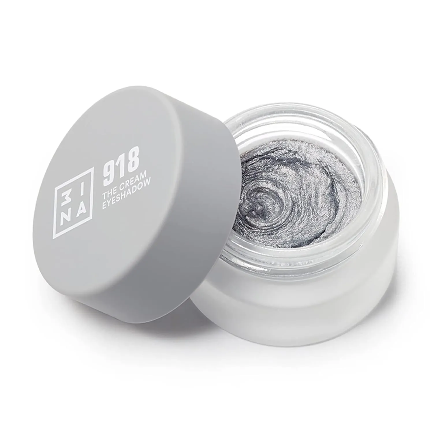 3INA MAKEUP - Vegan - Cruelty Free - The Cream Eyeshadow 918 - Silver - 24H Longwearing & Waterproof Formula - Fast Drying Formula - Highly Pigmented - Matte and Shimmer Finish