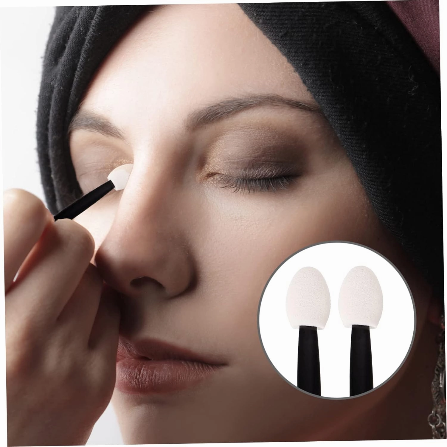 3pcs Double-ended Eyeshadow Applicator Makeup Sponge Tools for Easy Blending Comfortable Grip and Skin-friendly Use for Eye Makeup Enthusiasts and Beginners