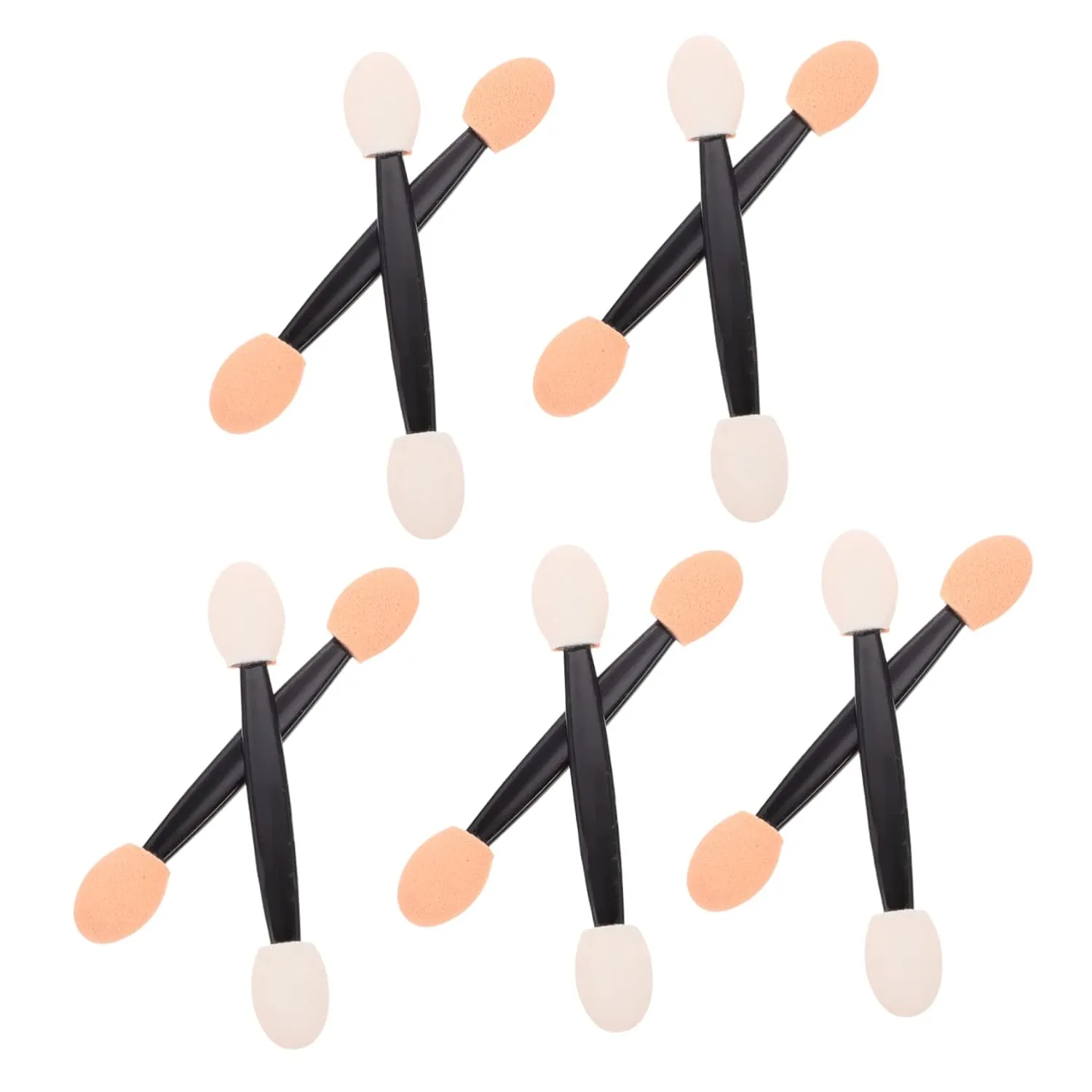 3sets Double-sided Eye Shadow Brush Set Dual-ended Makeup Brush Eyeshadow Eyeshadow Blending Tool Non-sanitary Applicator Latex Sponge Tips 100pcs*3