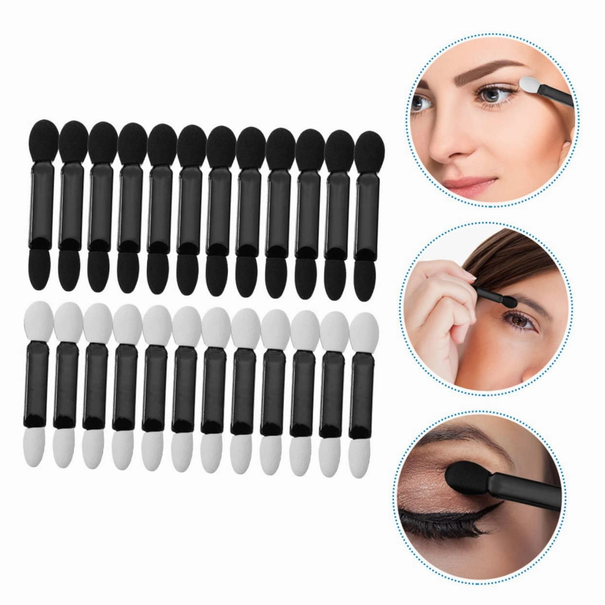 3sets Double-ended Eye Shadow Brush Set Soft Makeup Brush Material Perfect for Travel 120pcs*3