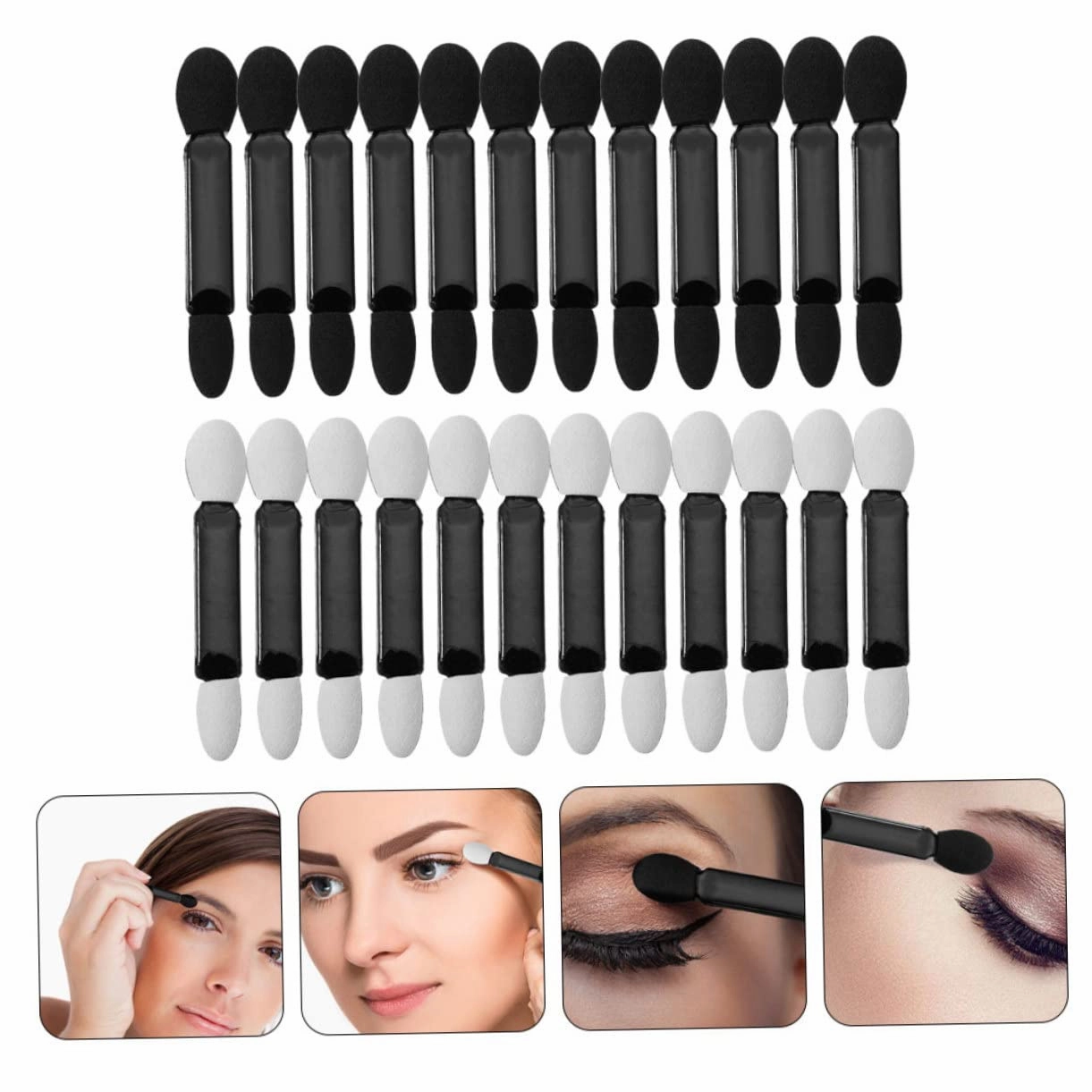 3sets Double-ended Eye Shadow Brush Set Soft Makeup Brush Material Perfect for Travel 120pcs*3