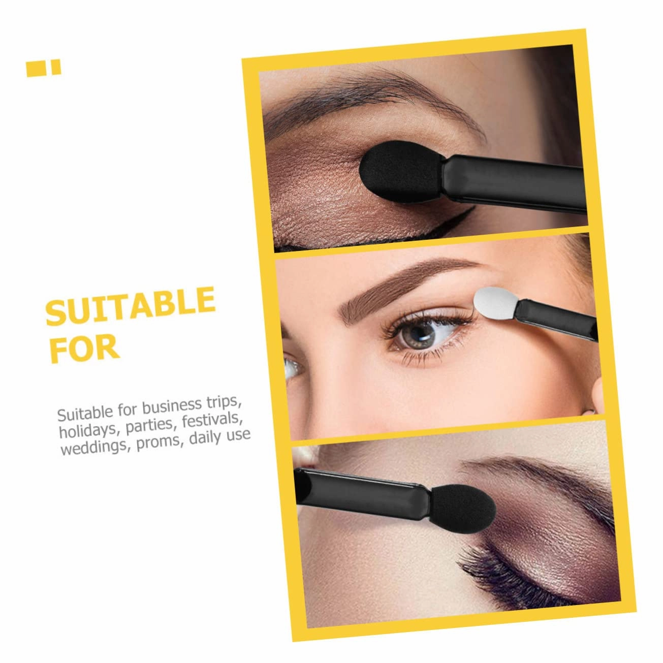 3sets Double-ended Eye Shadow Brush Set Soft Makeup Brush Material Perfect for Travel 120pcs*3