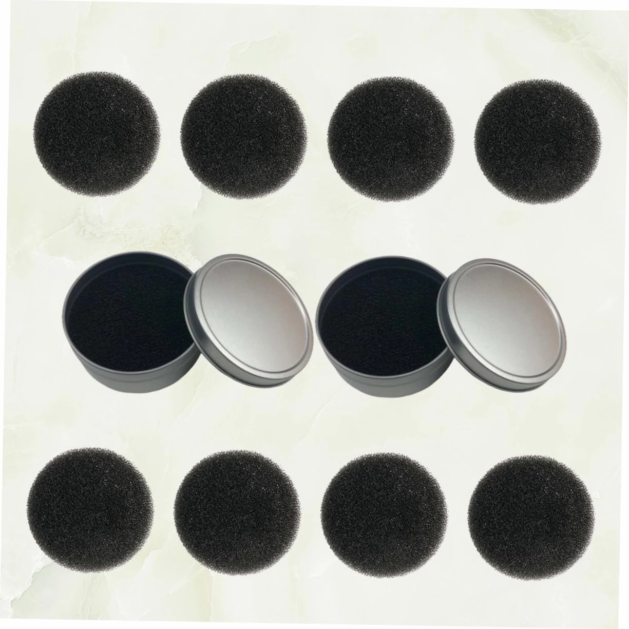 3sets Makeup Brush Cleaning Sponge Set Quick Dry Cleaner Box Single Layer Sponges Replacement Cotton Pads Efficient Reusable Go Makeup