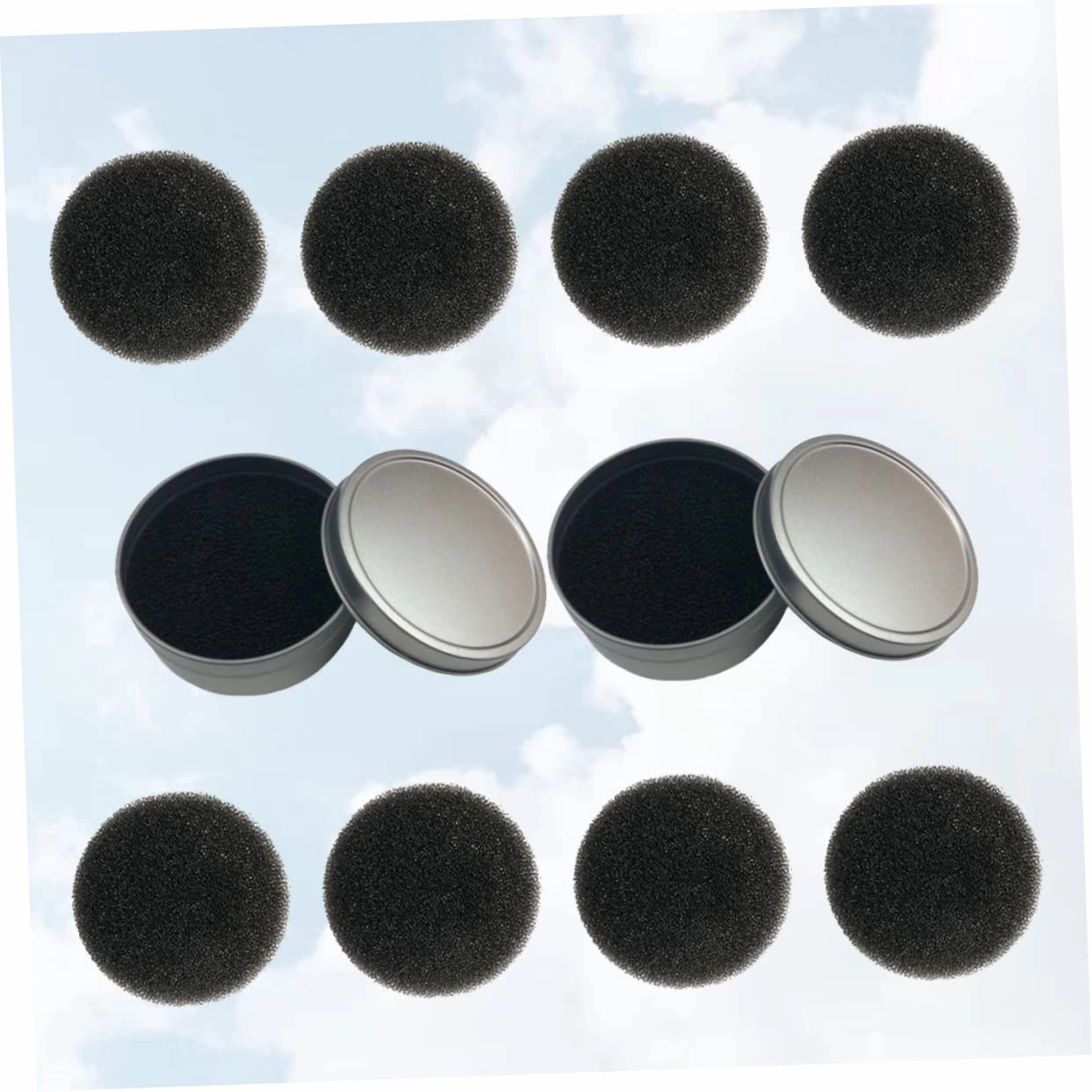 3sets Makeup Brush Cleaning Sponge Set Quick Dry Cleaner Box Single Layer Sponges Replacement Cotton Pads Efficient Reusable Go Makeup