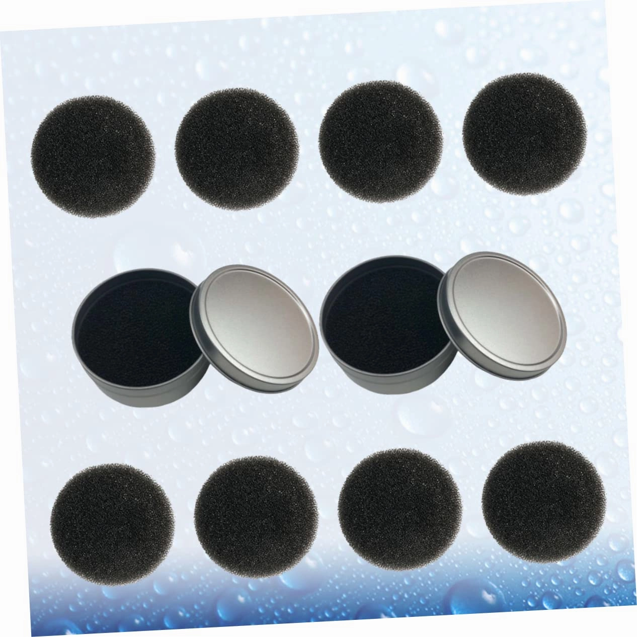 3sets Makeup Brush Cleaning Sponge Set Quick Dry Cleaner Box Single Layer Sponges Replacement Cotton Pads Efficient Reusable Go Makeup