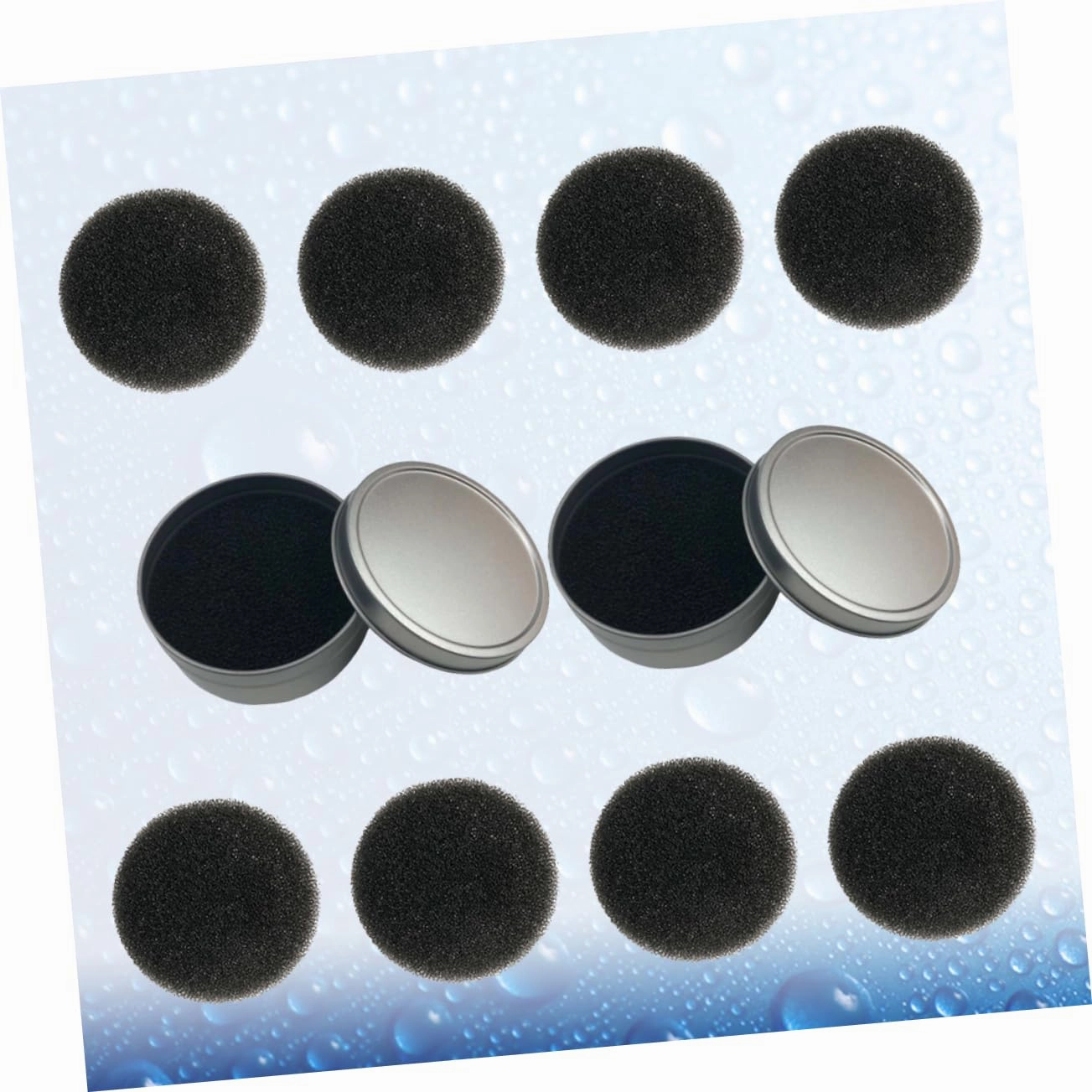 3sets Makeup Brush Cleaning Sponge Set Quick Dry Cleaning Box for Efficient Brush Care Includes Single Layer Sponges Replacement Cotton Pads Go Makeup