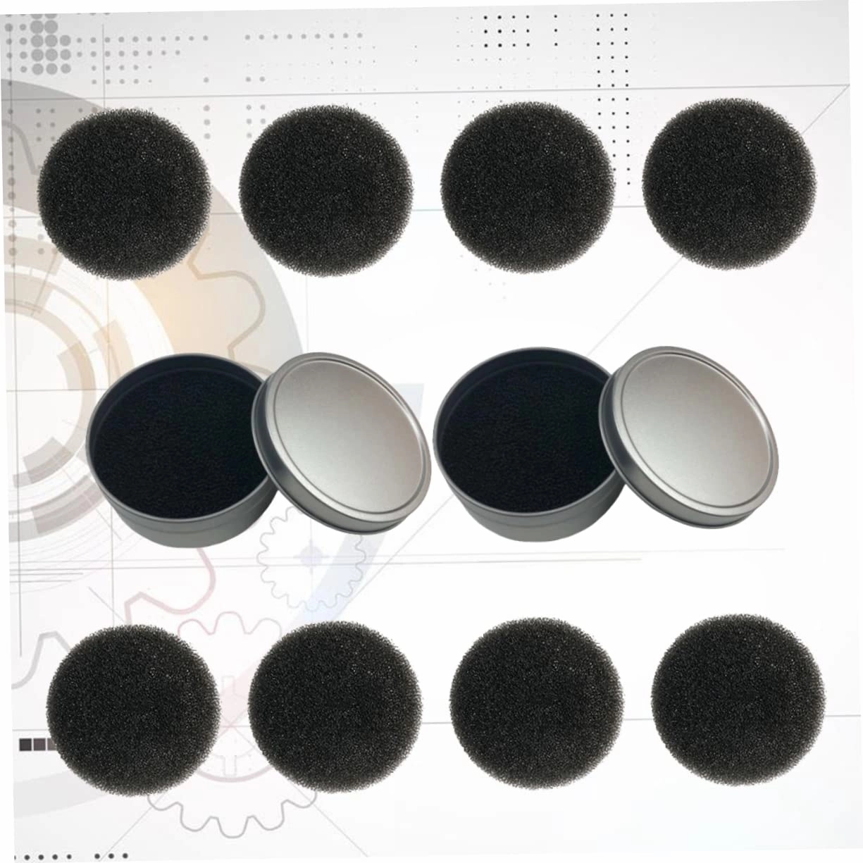 3sets Makeup Brush Cleaning Sponge Set Quick Dry Cleaning Box for Efficient Brush Care Includes Single Layer Sponges Replacement Cotton Pads Go Makeup