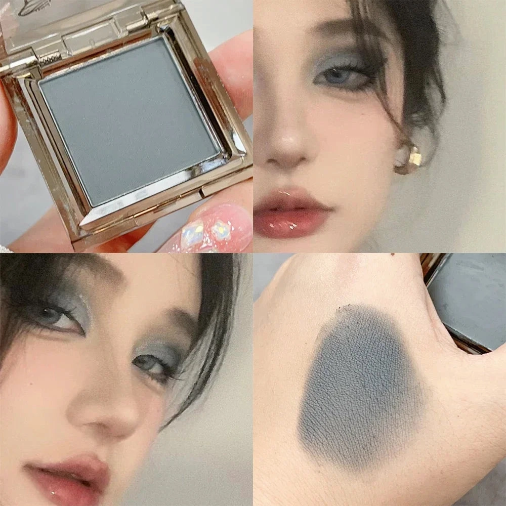 4color Matte White Eyeshadow Palette Monochrome Pearlescent Black Lasting Mashed Potato Eyes Face Highlighter Brightening Makeup