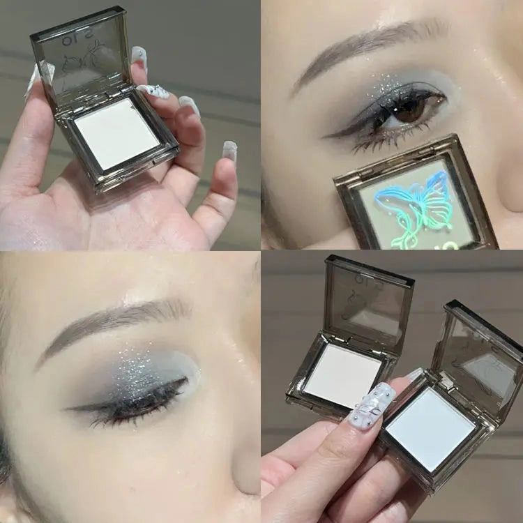 4color Matte White Eyeshadow Palette Monochrome Pearlescent Black Lasting Mashed Potato Eyes Face Highlighter Brightening Makeup