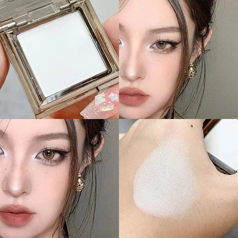 4color Matte White Eyeshadow Palette Monochrome Pearlescent Black Lasting Mashed Potato Eyes Face Highlighter Brightening Makeup
